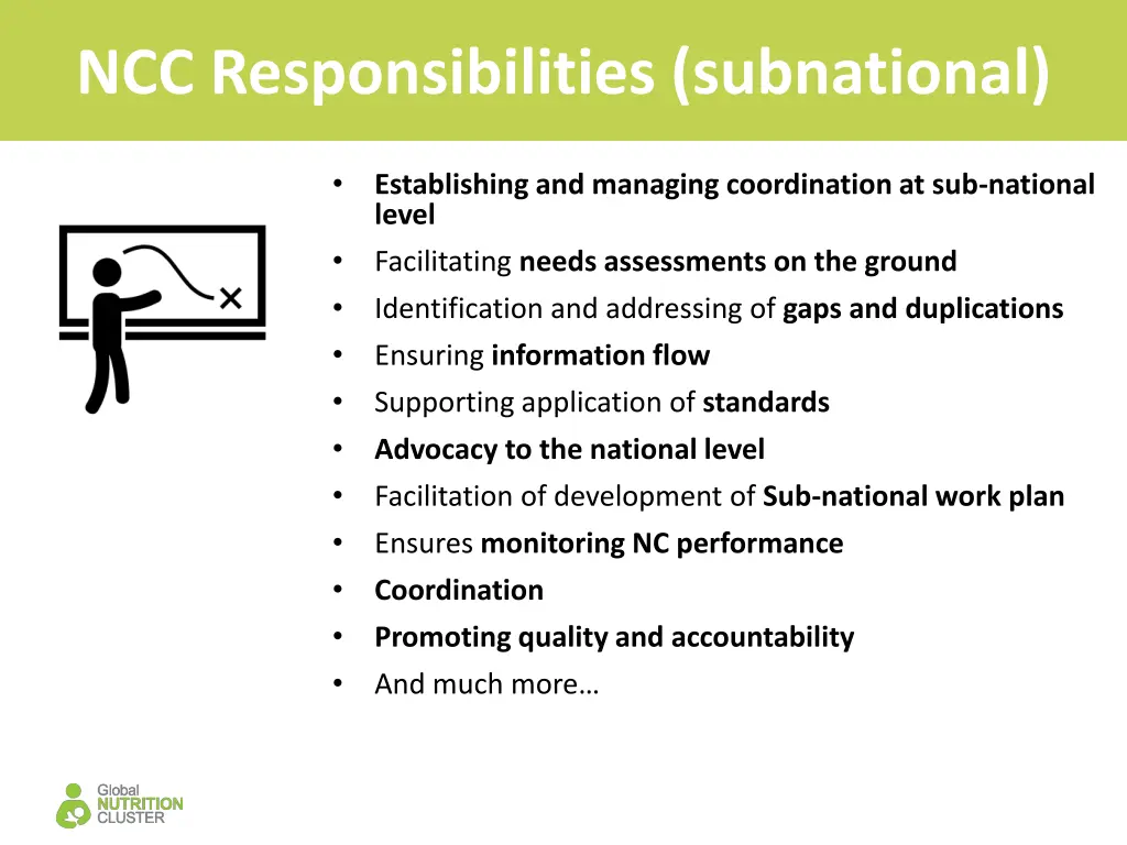 ncc responsibilities subnational