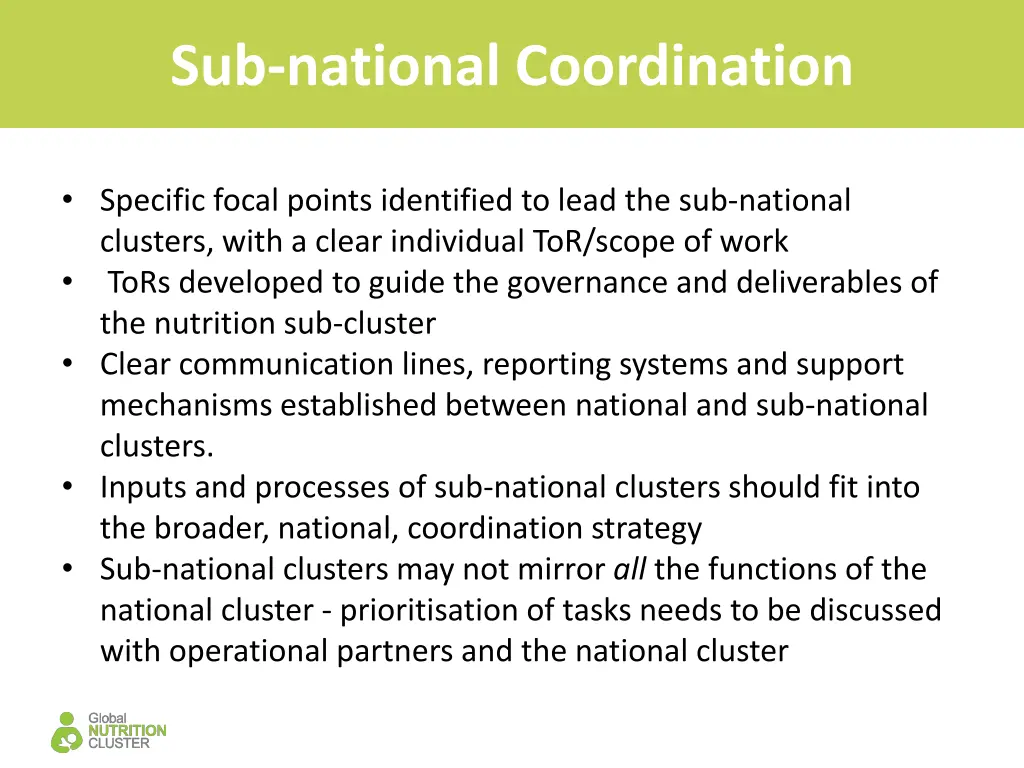 sub national coordination 1