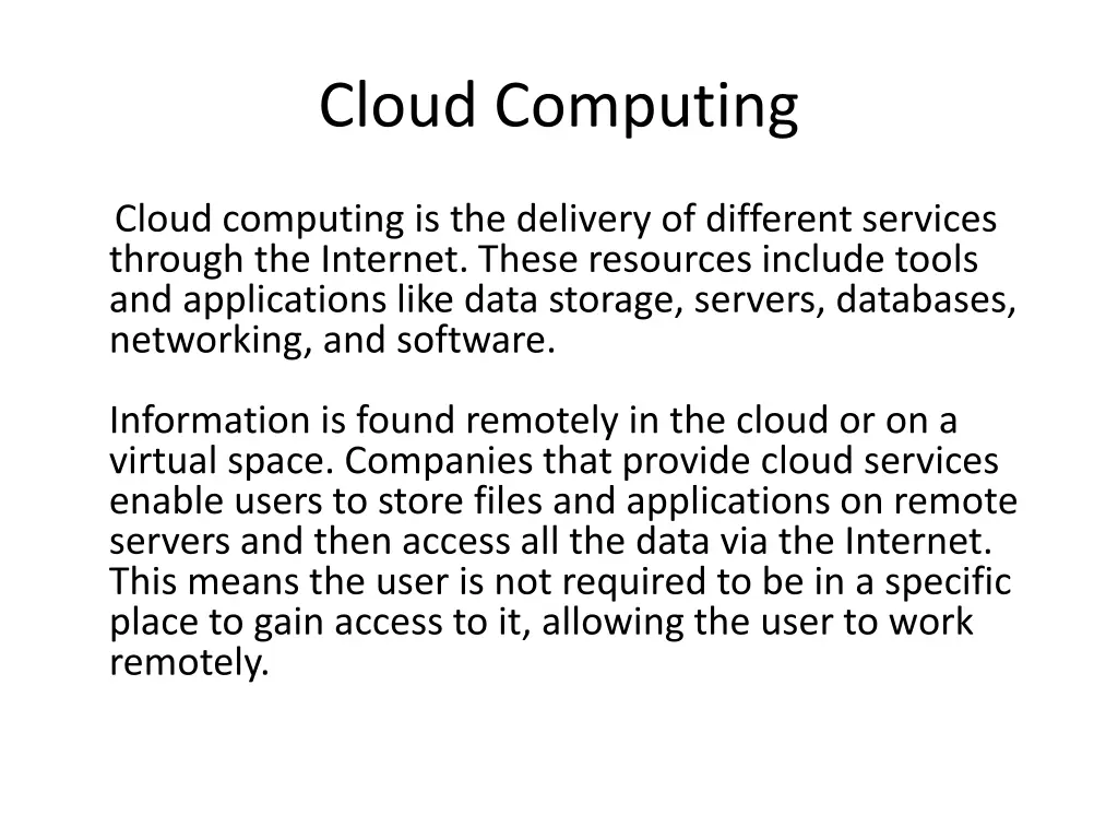 cloud computing