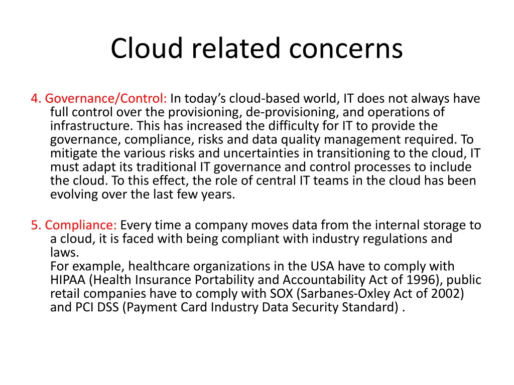 cloud related concerns 2