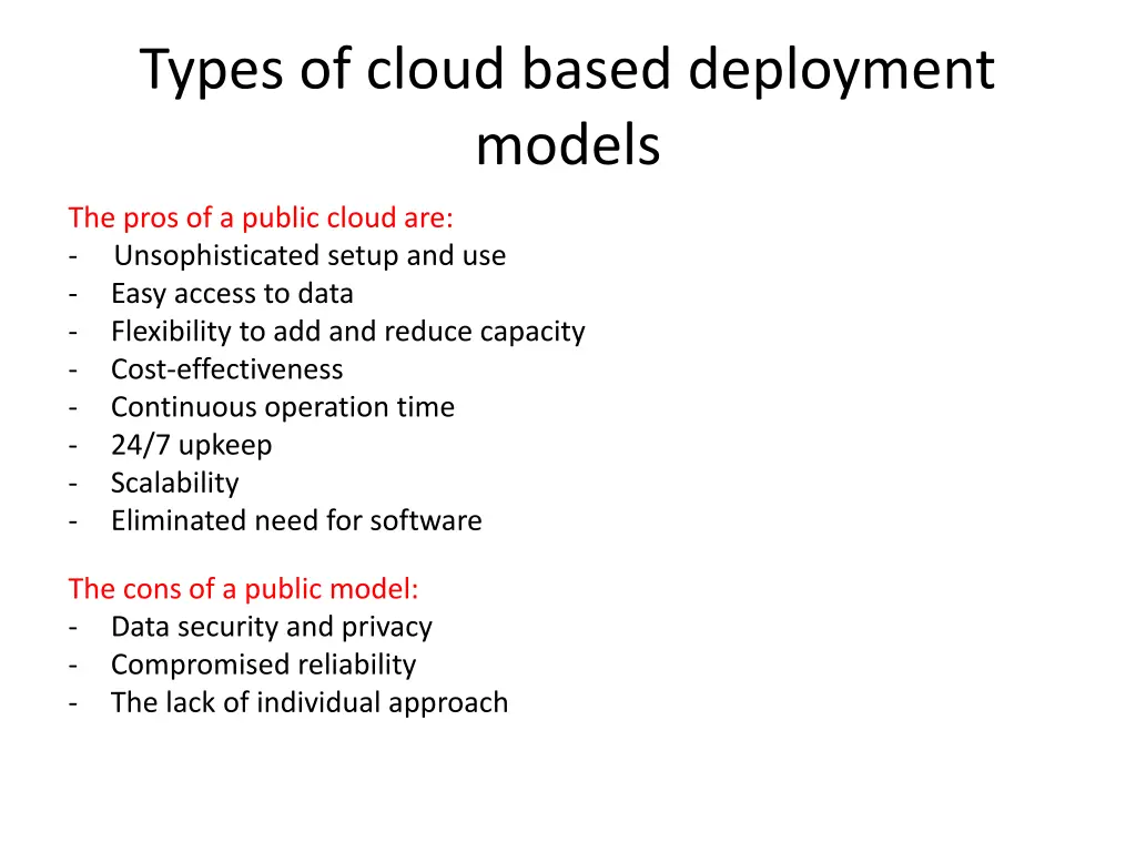 types of cloud based deployment models 1