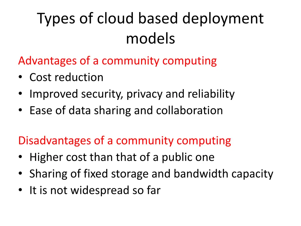 types of cloud based deployment models 4