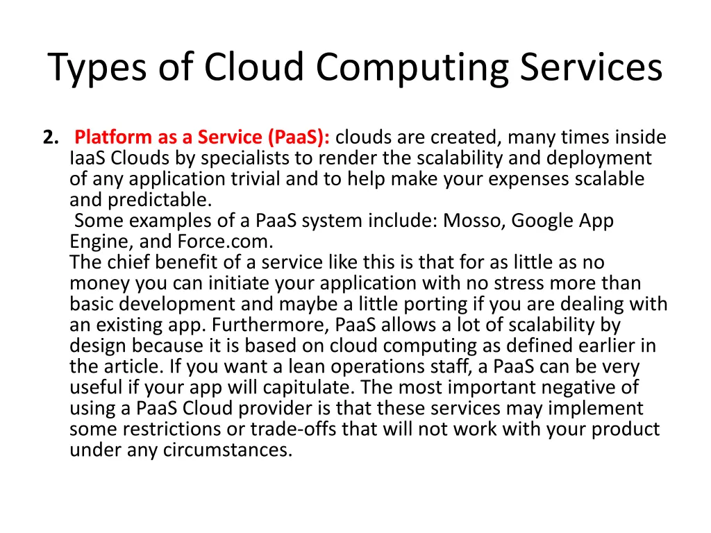 types of cloud computing services 1