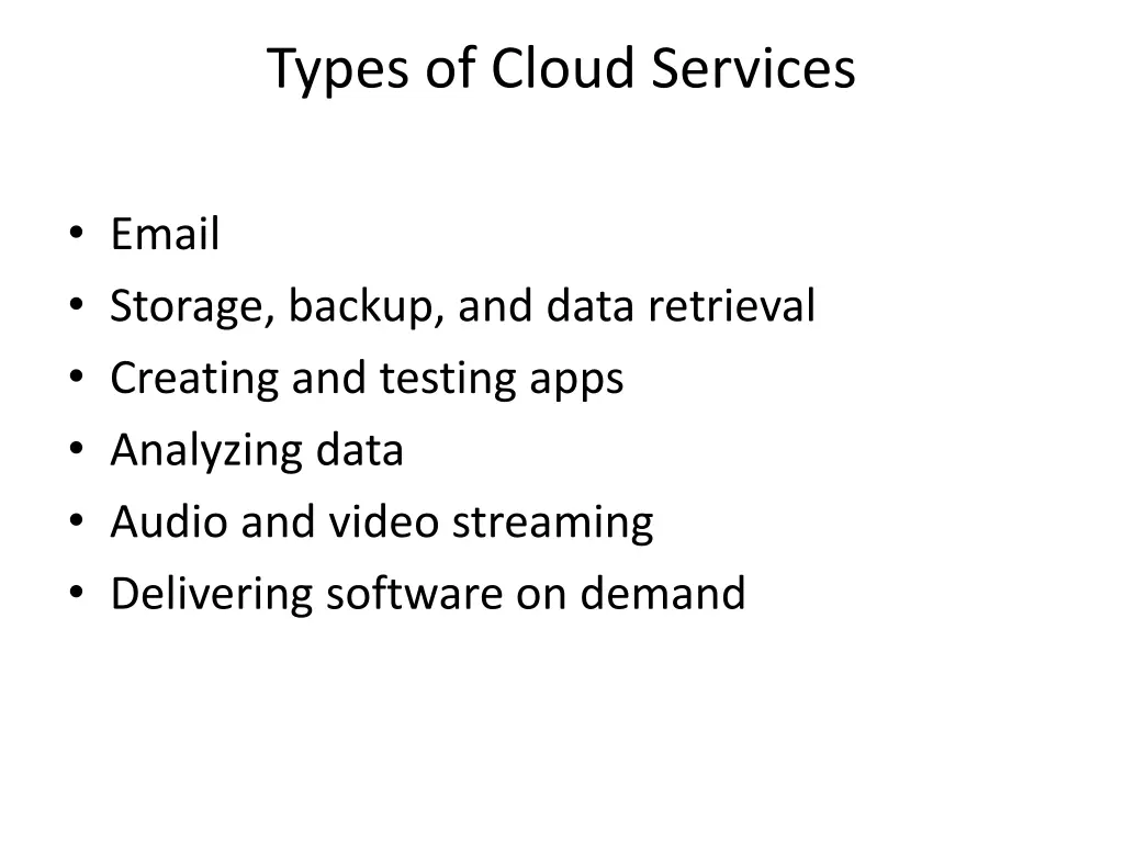 types of cloud services