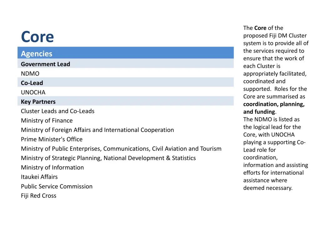 the core of the proposed fiji dm cluster system