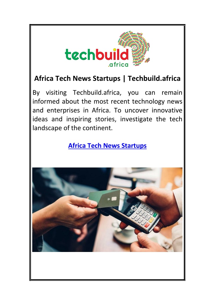 africa tech news startups techbuild africa