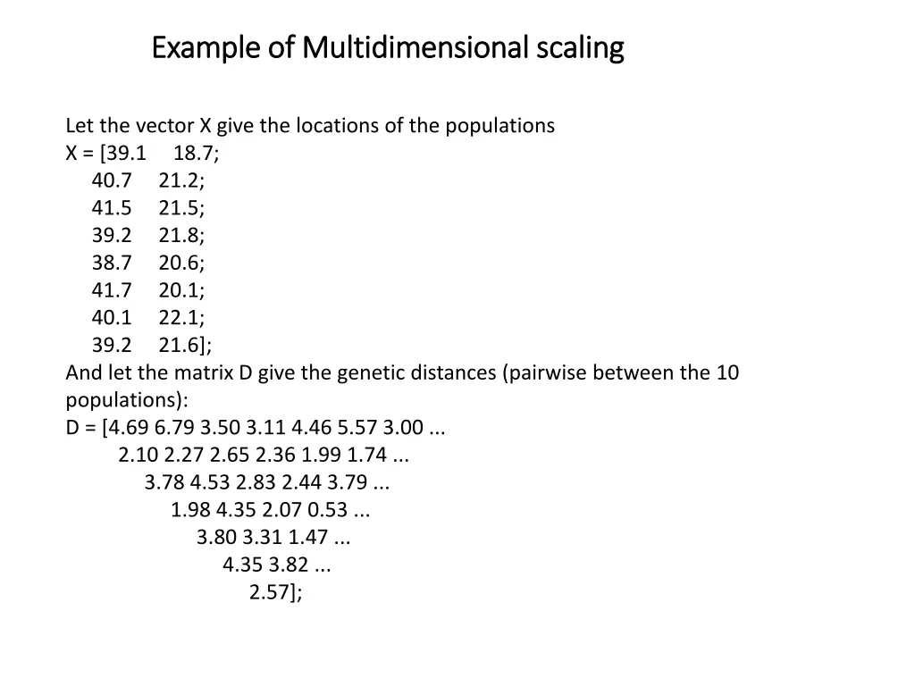 example of multidimensional scaling example 1