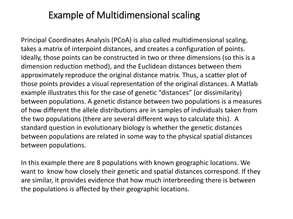 example of multidimensional scaling example