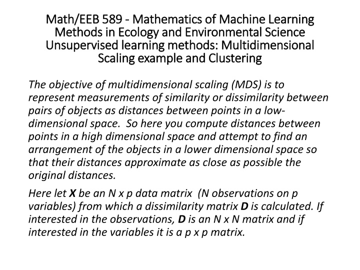 math eeb 589 math eeb 589 mathematics of machine