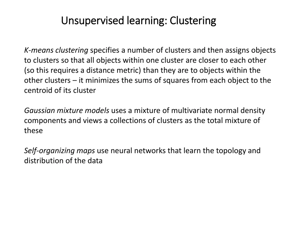 unsupervised learning clustering unsupervised 1