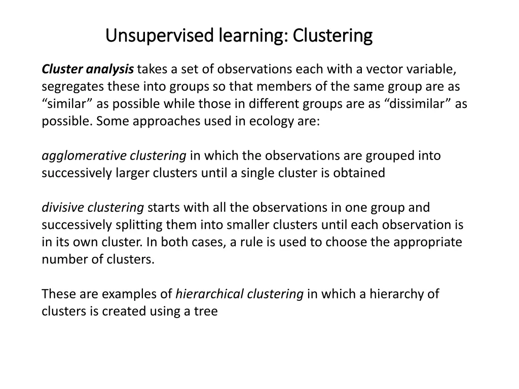 unsupervised learning clustering unsupervised