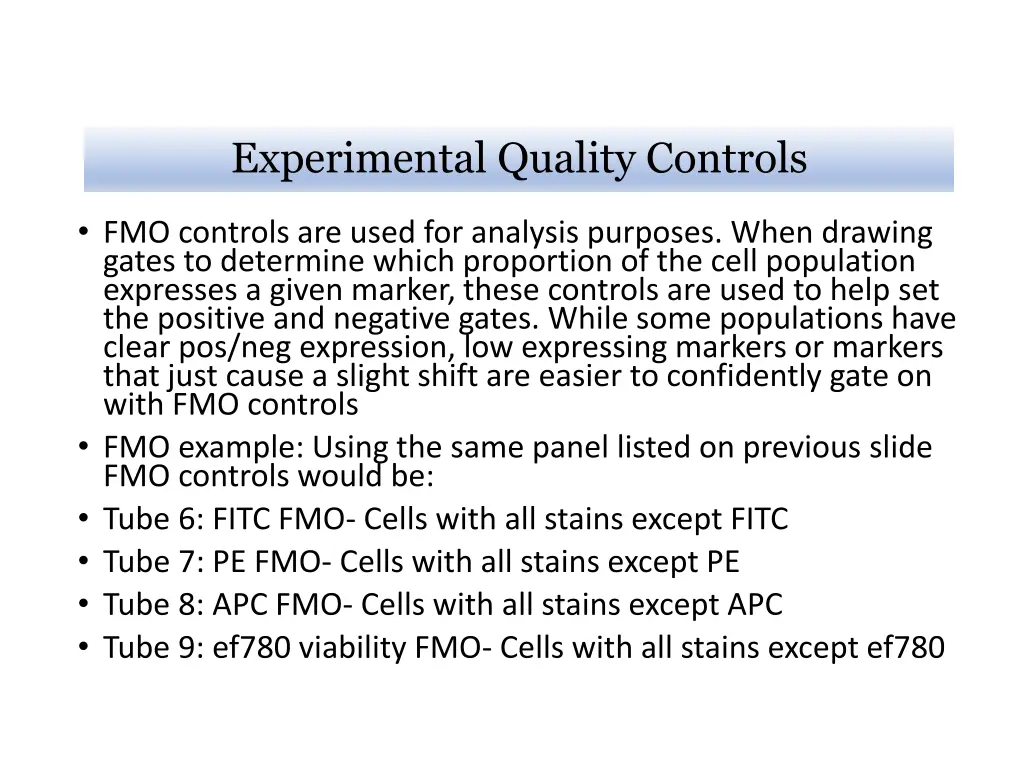 experimental quality controls 2