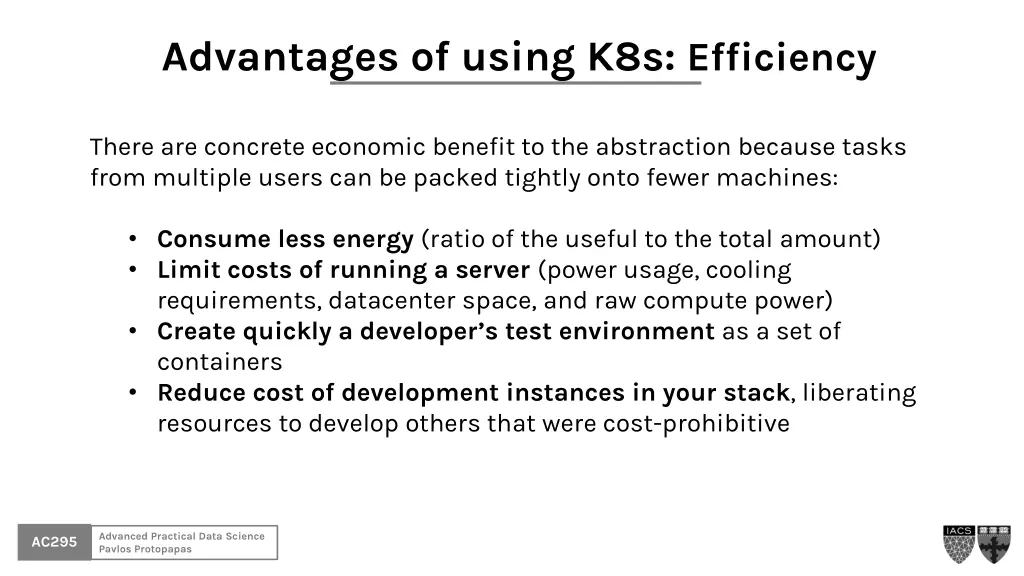 advantages of using k8s efficiency