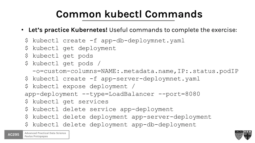 common kubectl commands