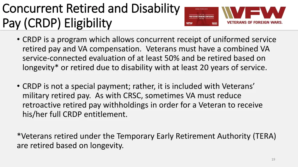 concurrent retired and disability concurrent