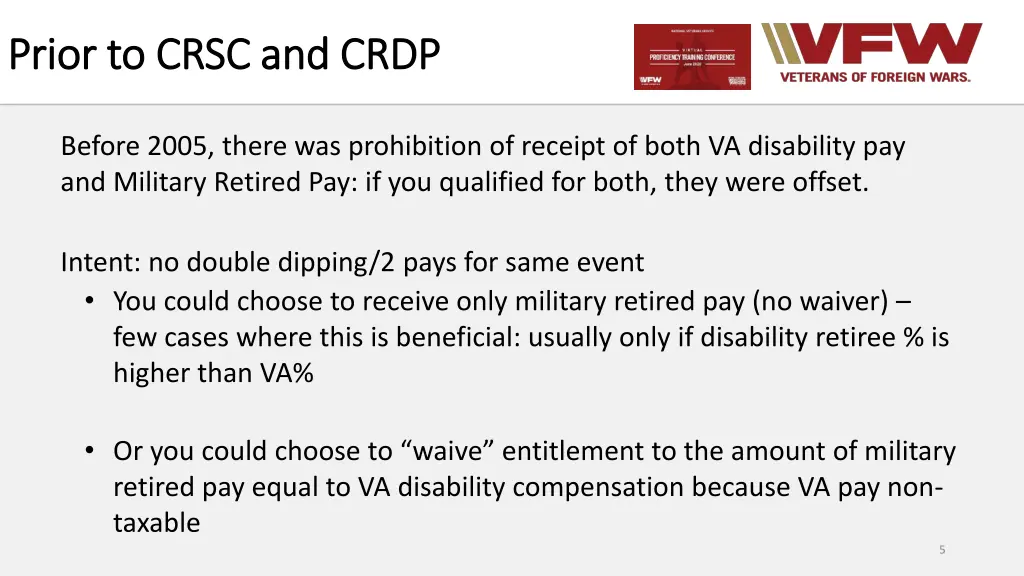 prior to crsc and crdp prior to crsc and crdp