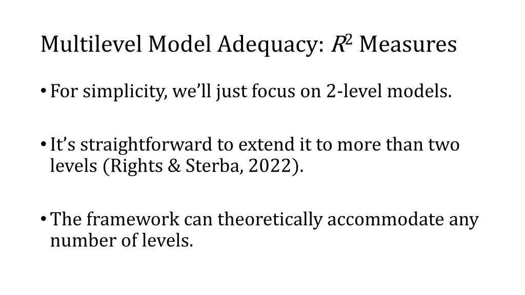 multilevel model adequacy r 2 measures 2