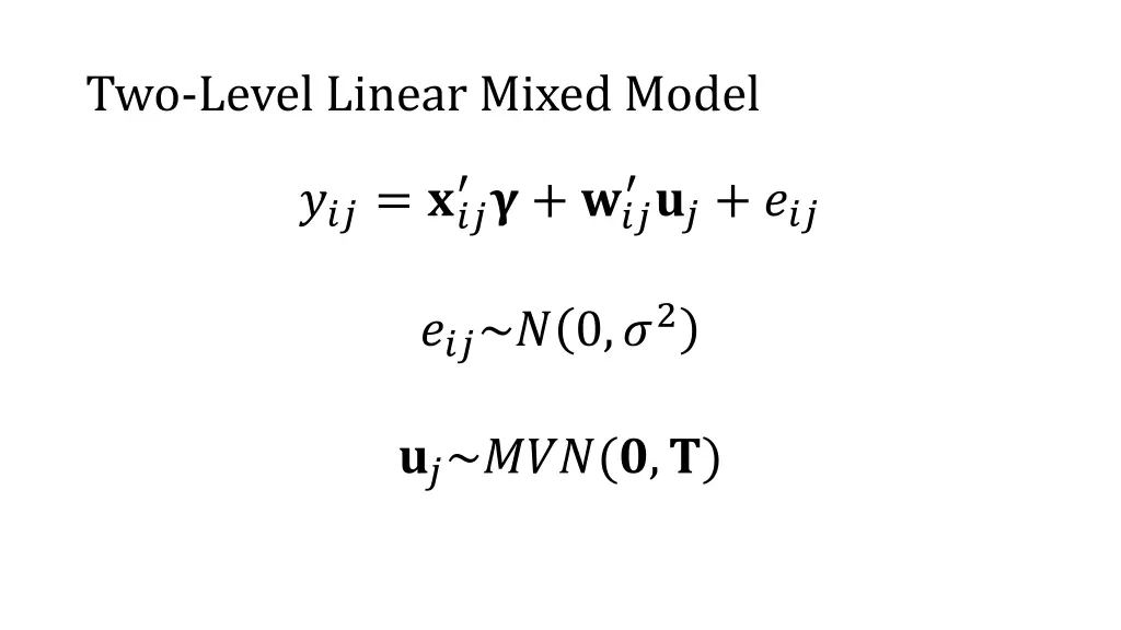 two level linear mixed model