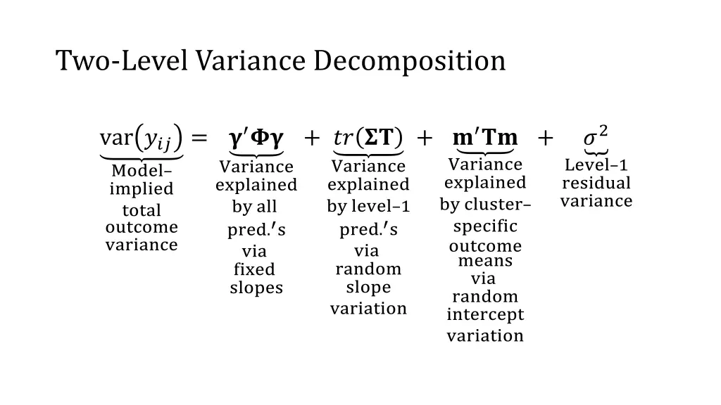 two level variance decomposition