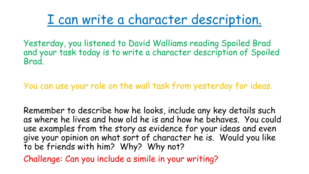 i can write a character description 1