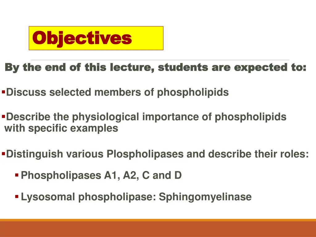 objectives objectives