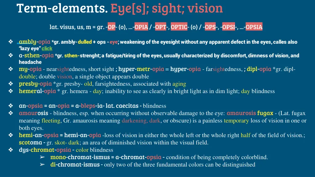 term elements eye s sight vision