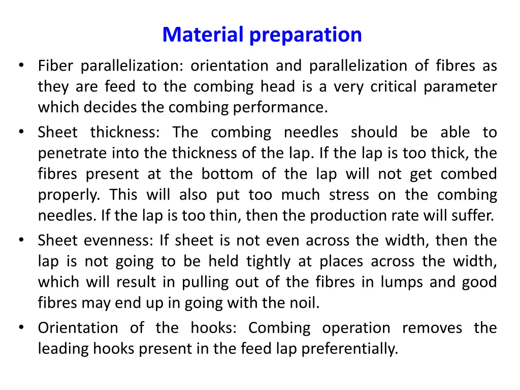 material preparation