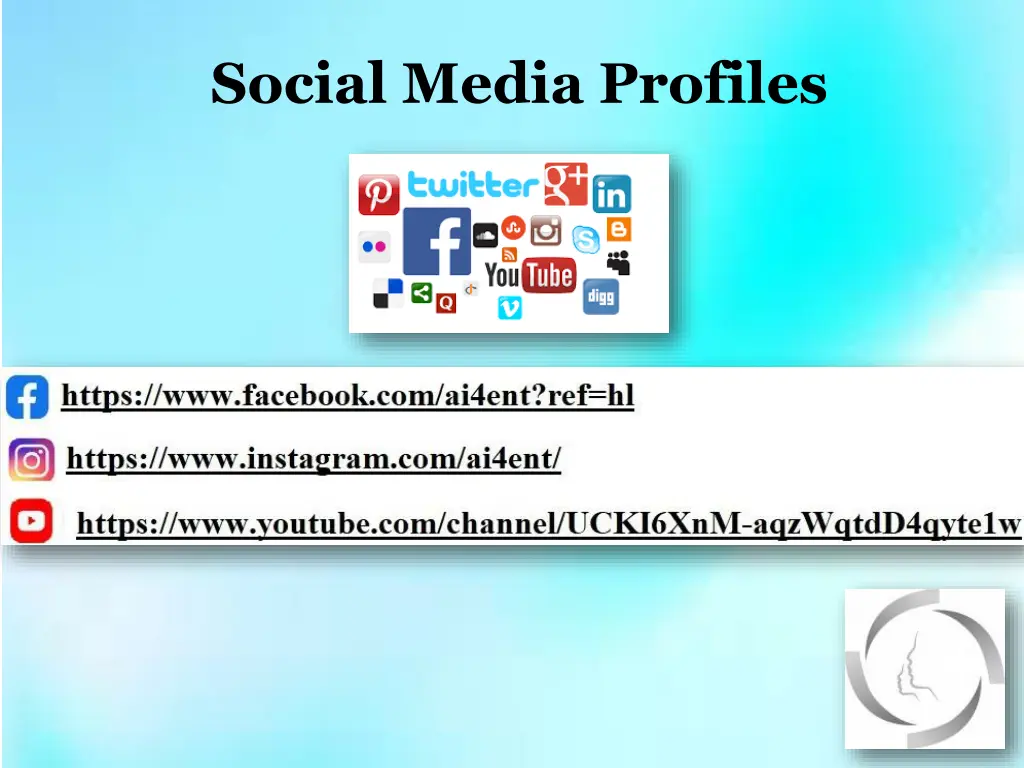 social media profiles