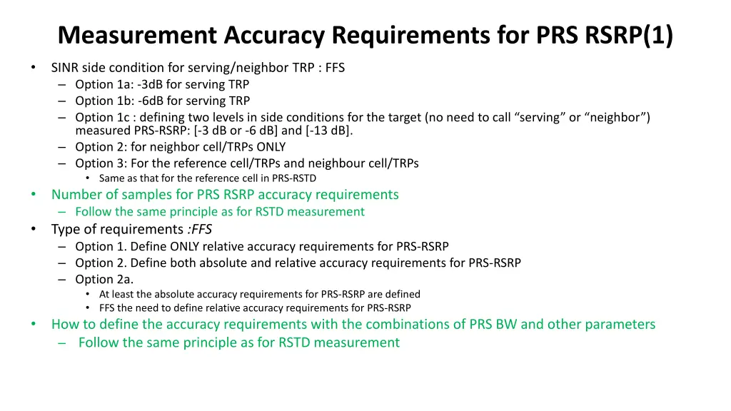 measurement accuracy requirements for prs rsrp 1