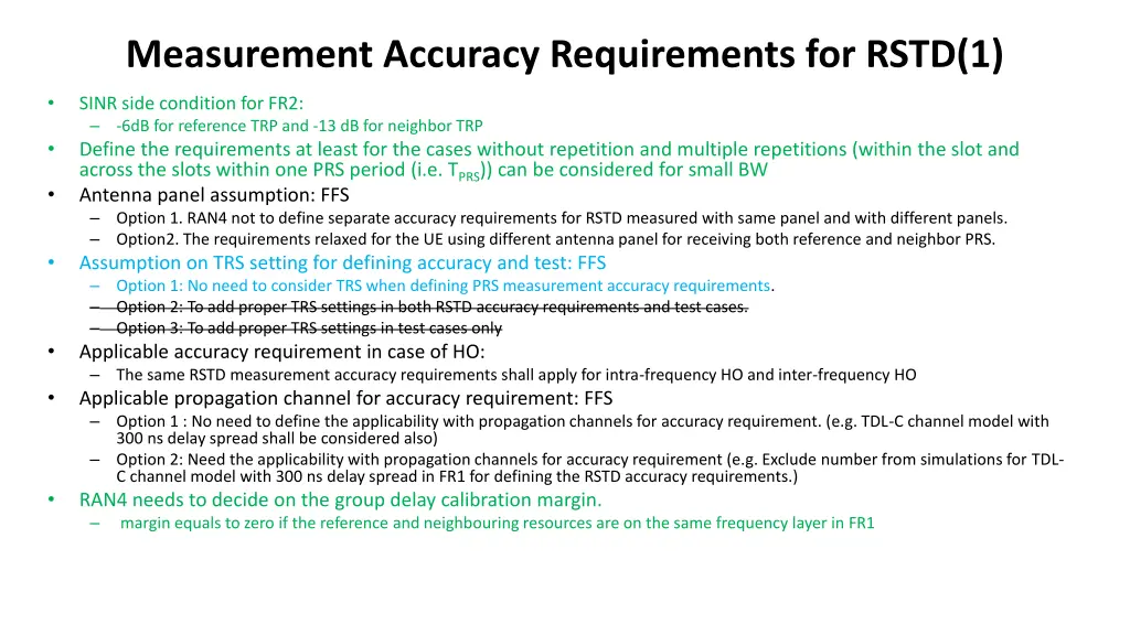 measurement accuracy requirements for rstd 1