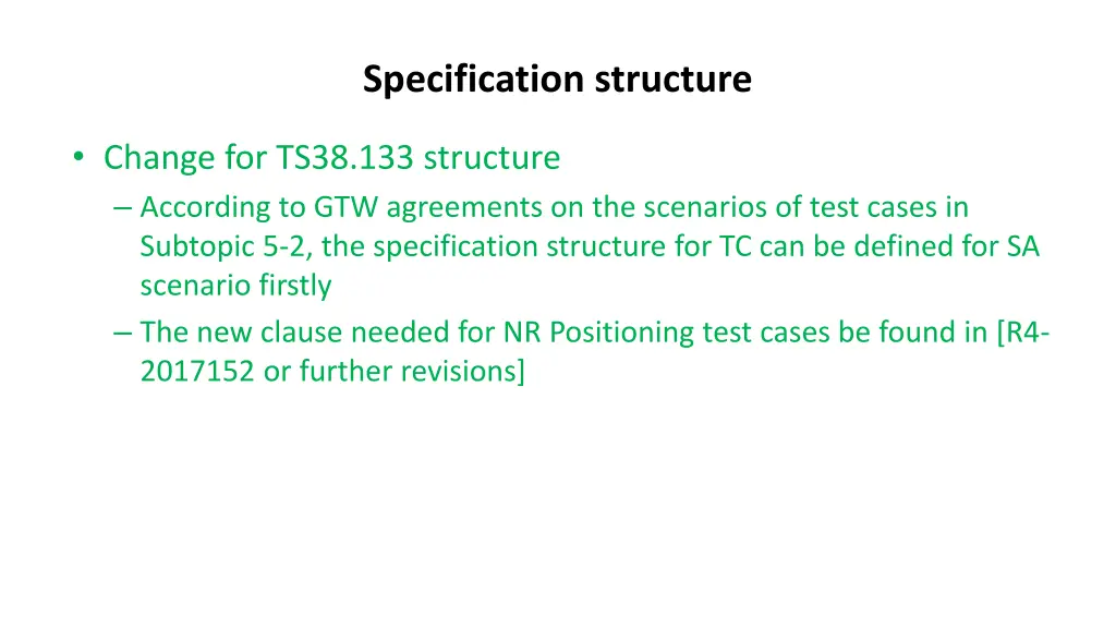 specification structure