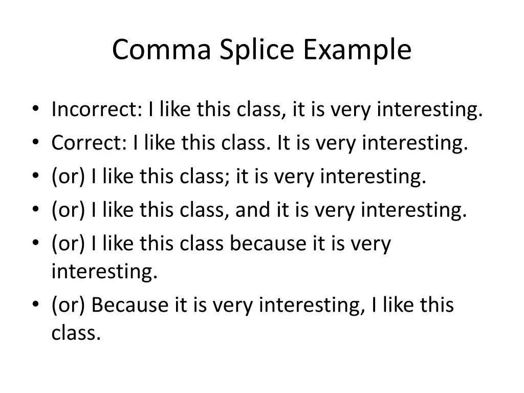 comma splice example