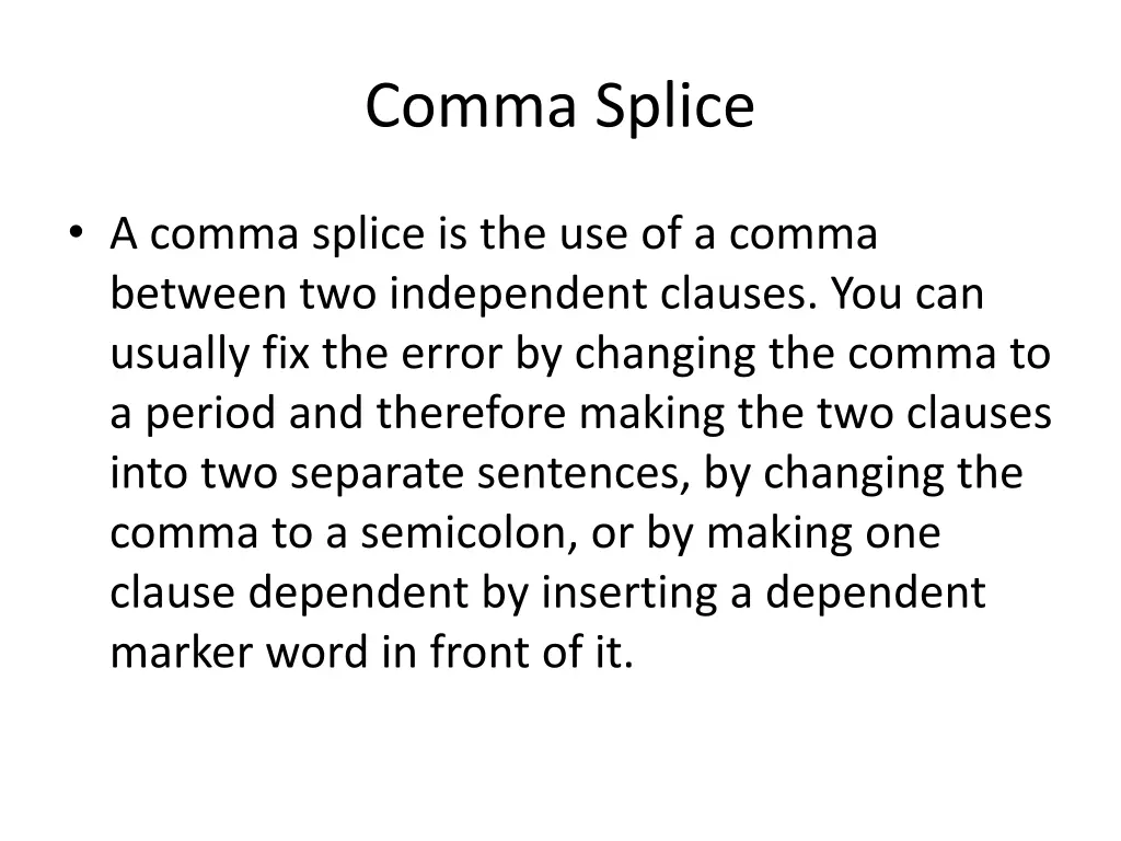 comma splice