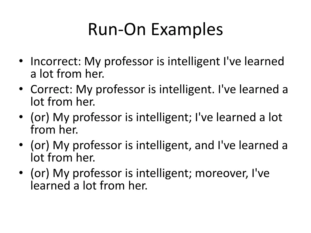 run on examples