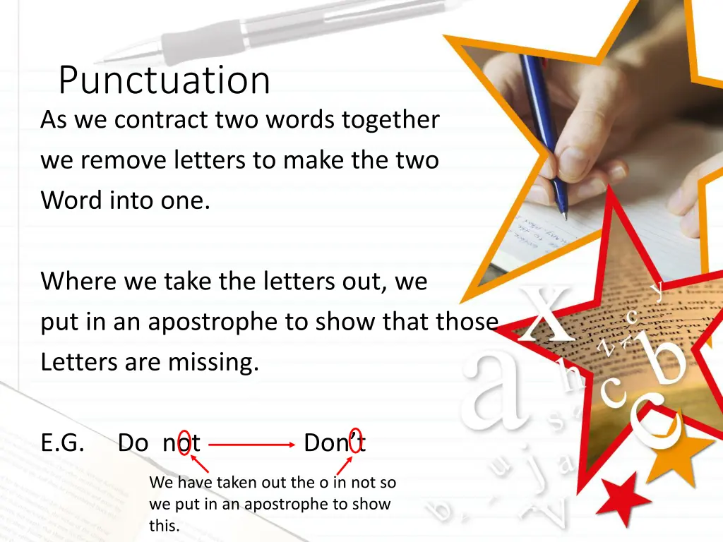 punctuation as we contract two words together