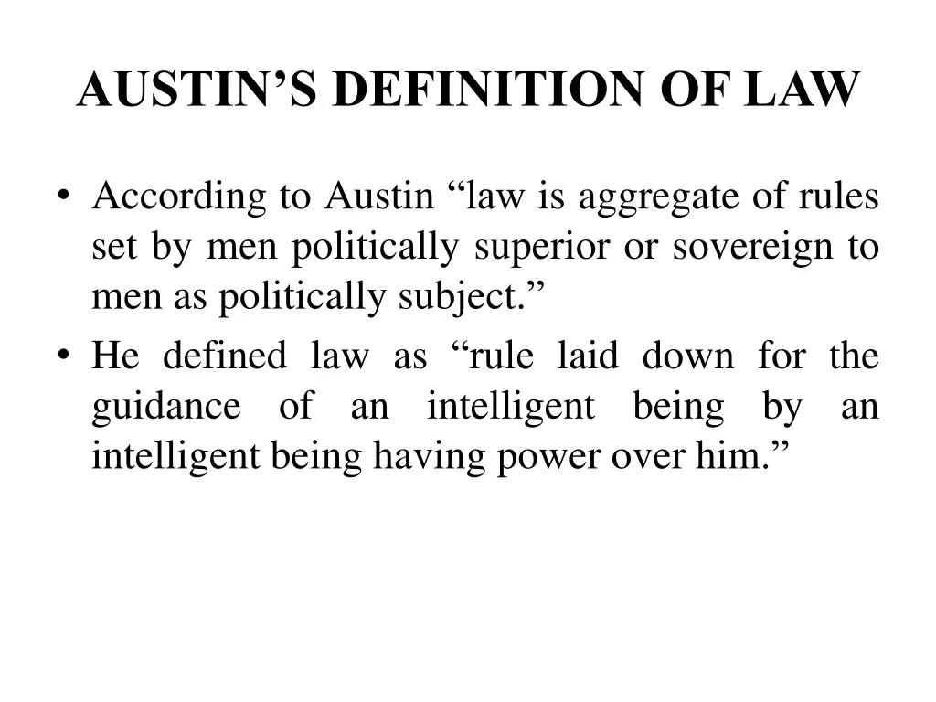 austin s definition of law