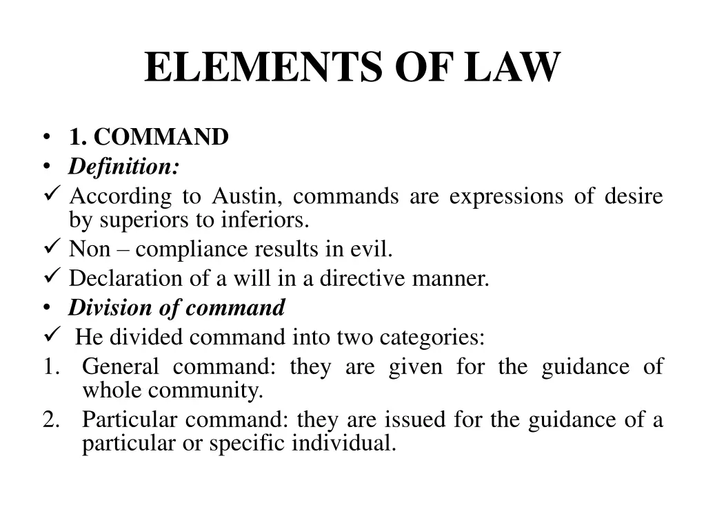 elements of law