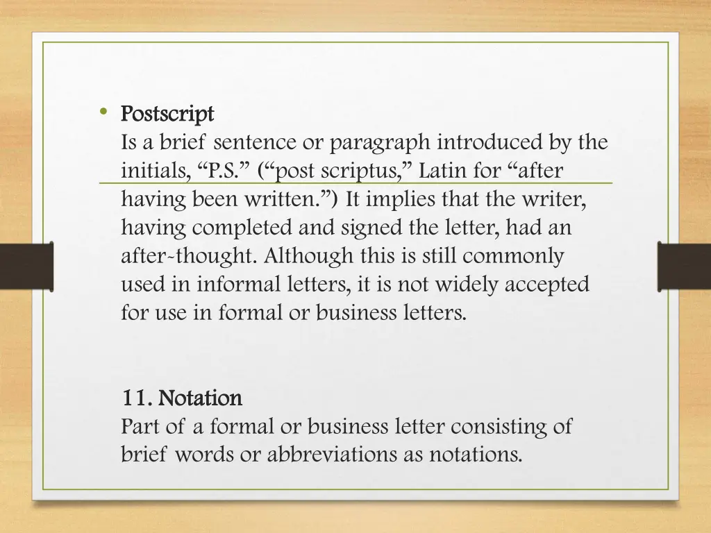 postscript postscript is a brief sentence