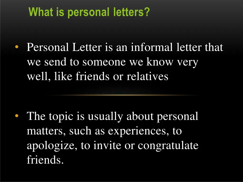 what is personal letters