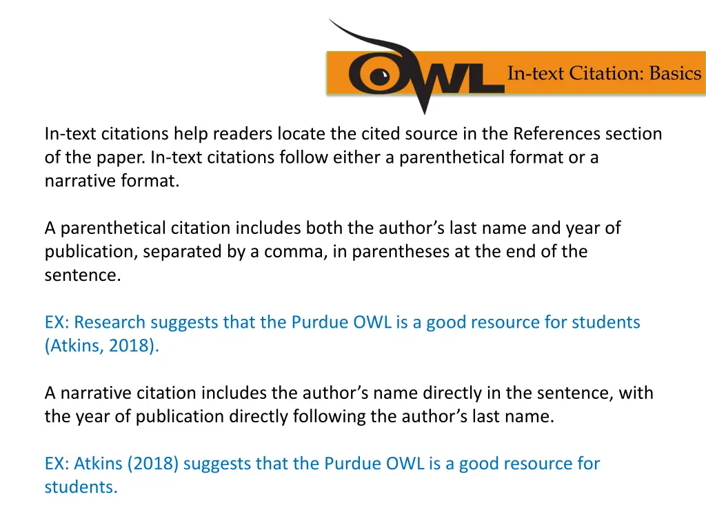 in text citation basics