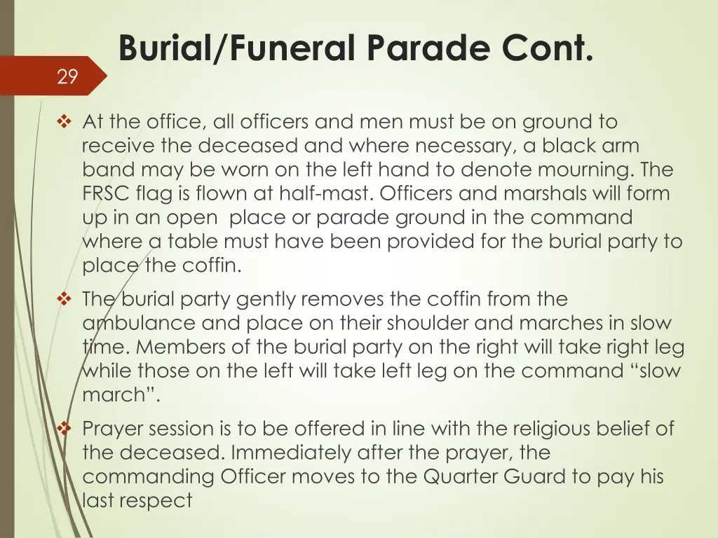 burial funeral parade cont