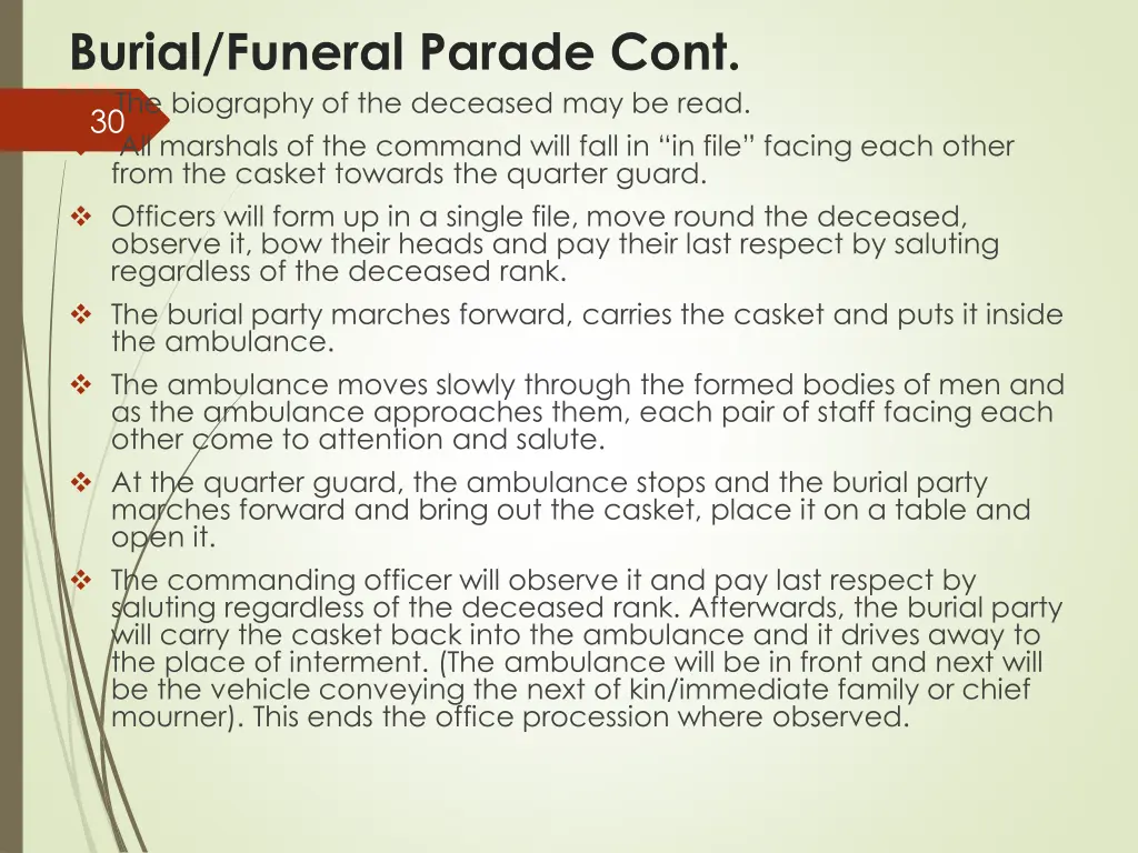 burial funeral parade cont the biography