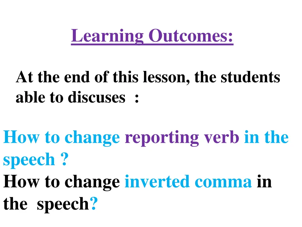 learning outcomes