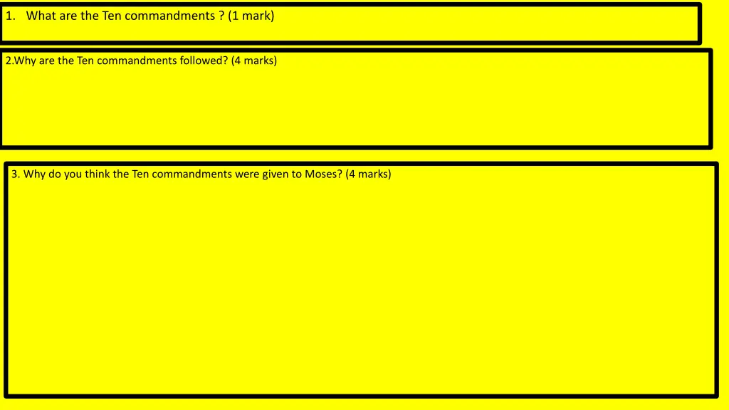 1 what are the ten commandments 1 mark