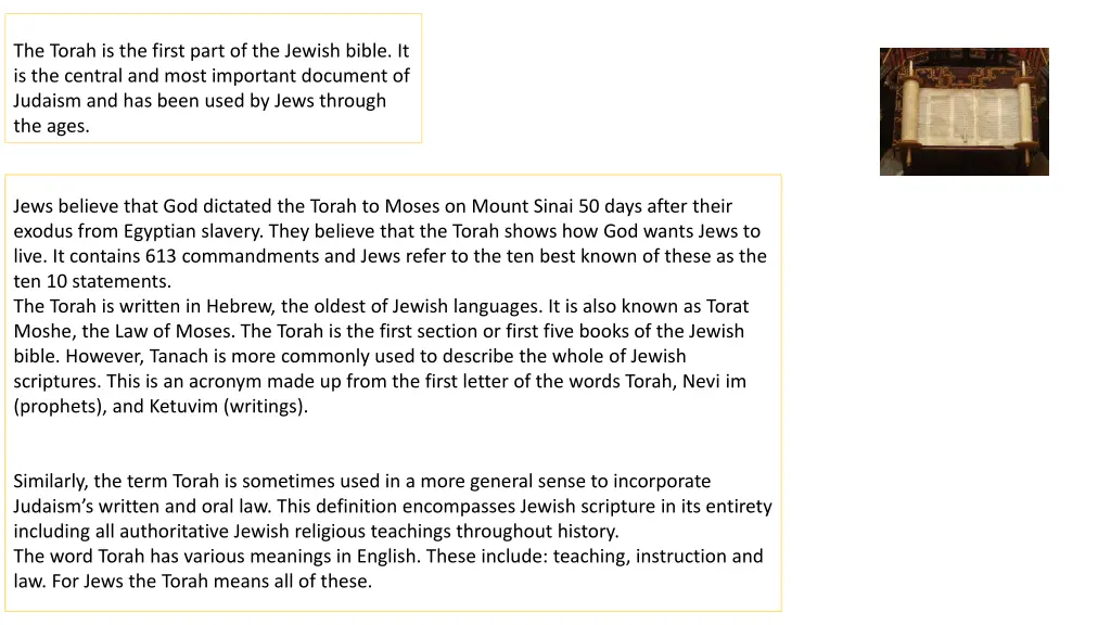 the torah is the first part of the jewish bible