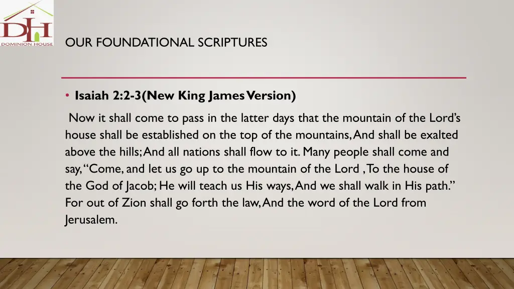 our foundational scriptures 1