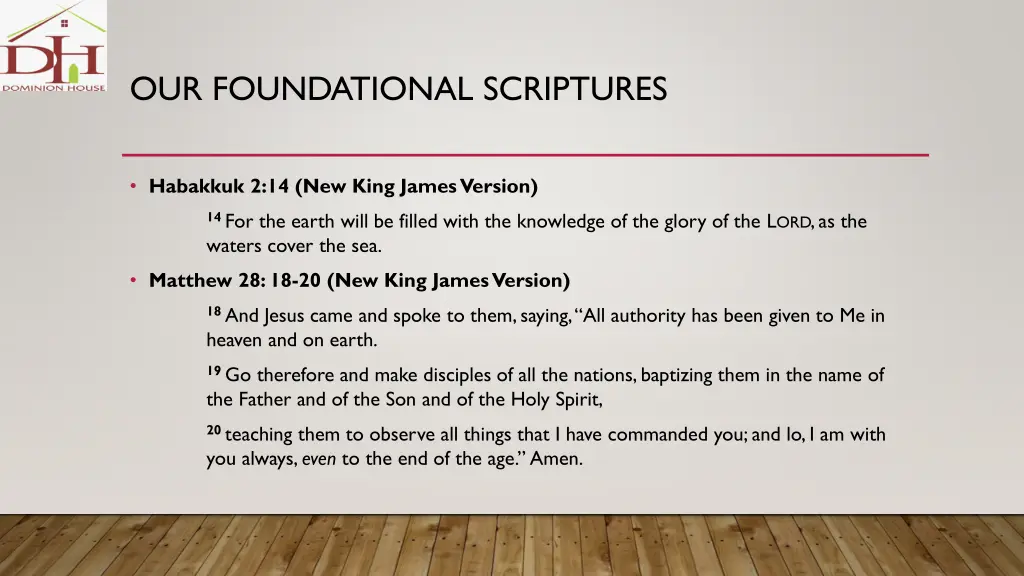 our foundational scriptures