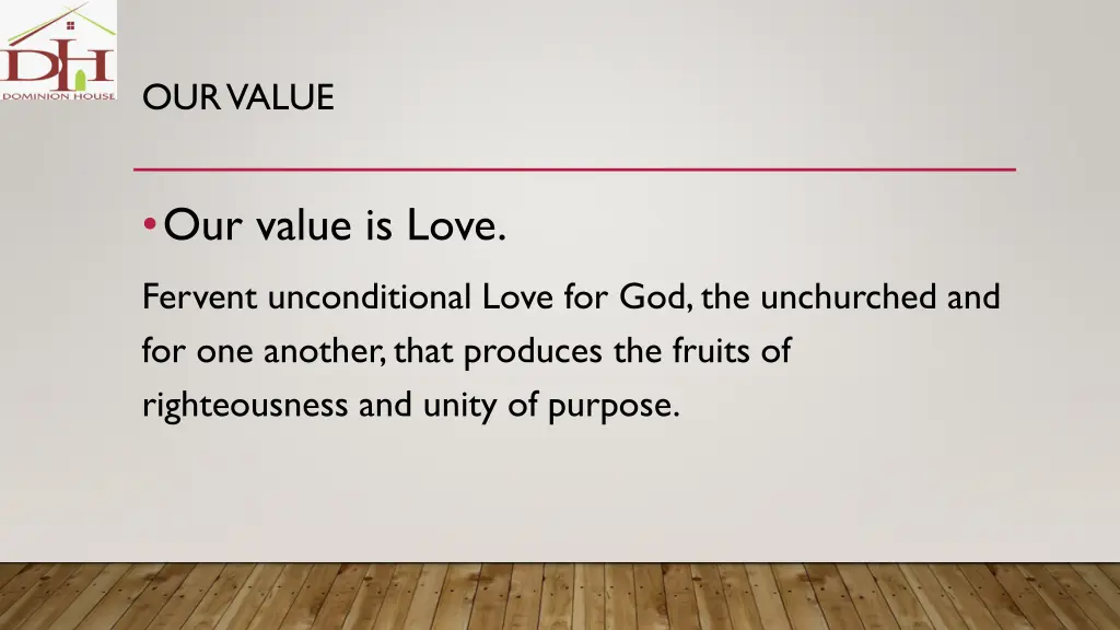 our value