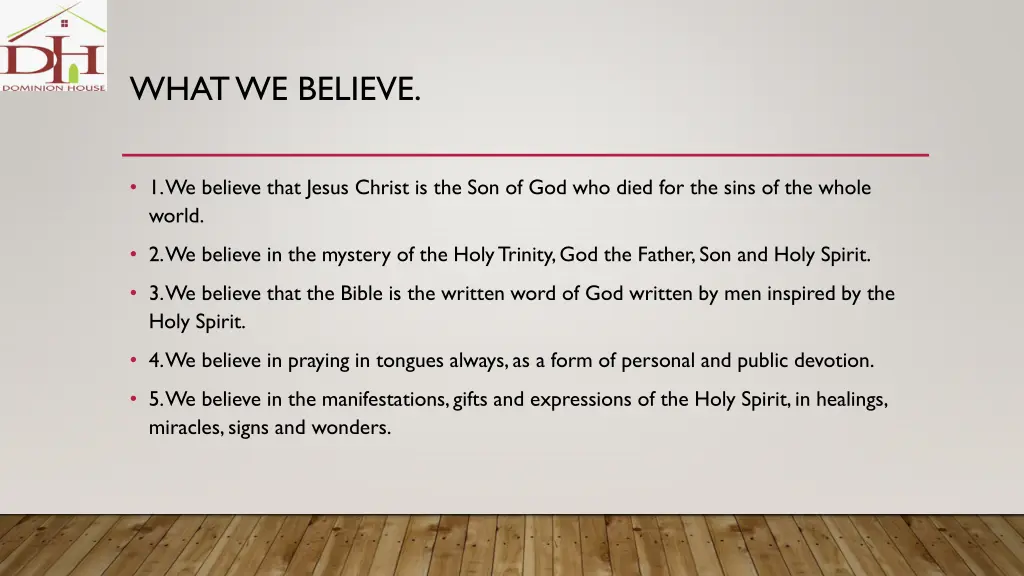 what we believe