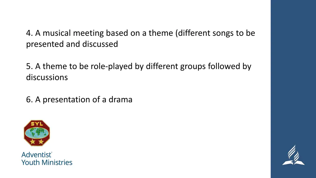 4 a musical meeting based on a theme different